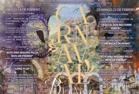 Belmez se lanza al Carnaval con pasacalles, chirigotas, concierto y quema del Dios Momo